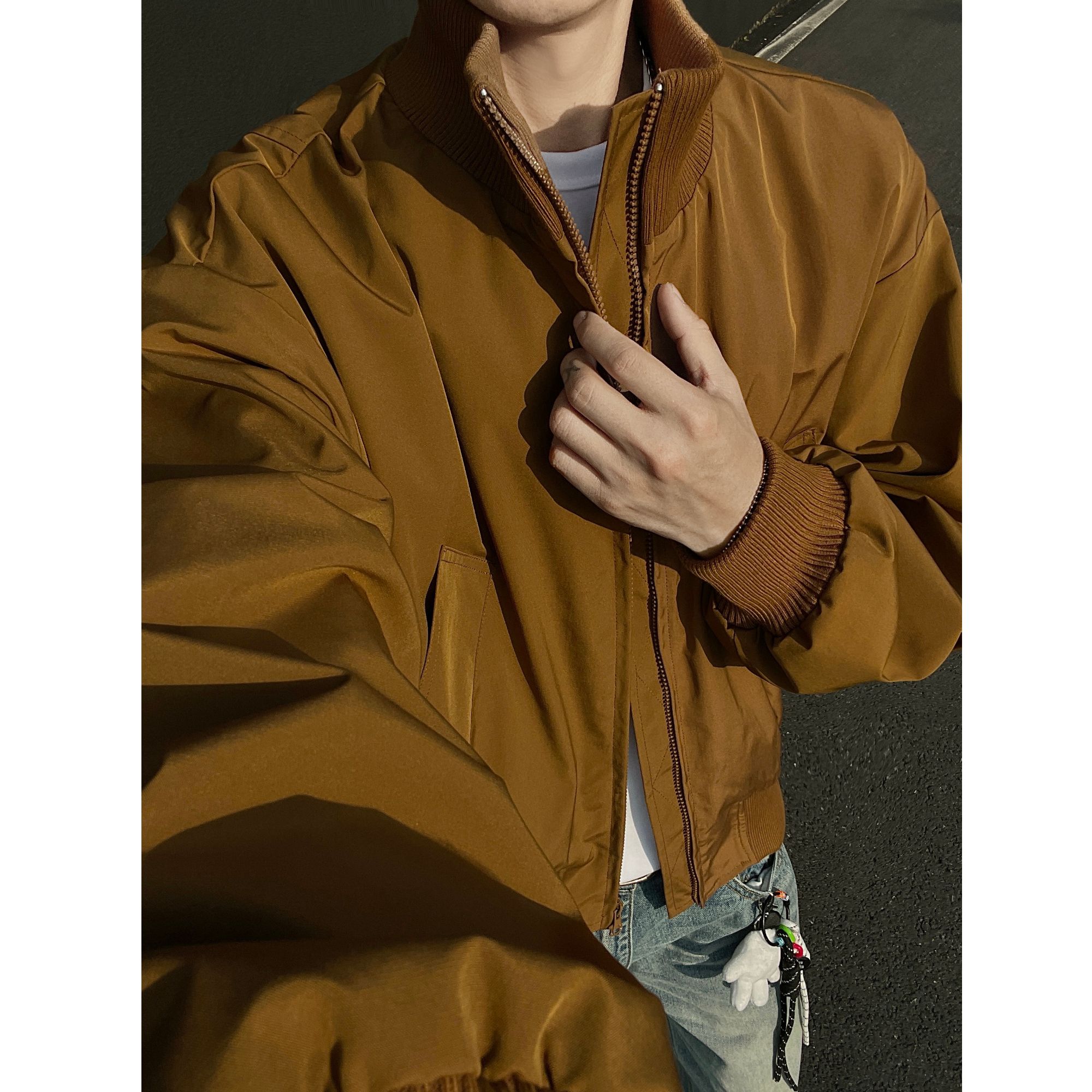 cleanfit短款廓形飞行员夹克男女款秋季立领美式休闲bomber外套