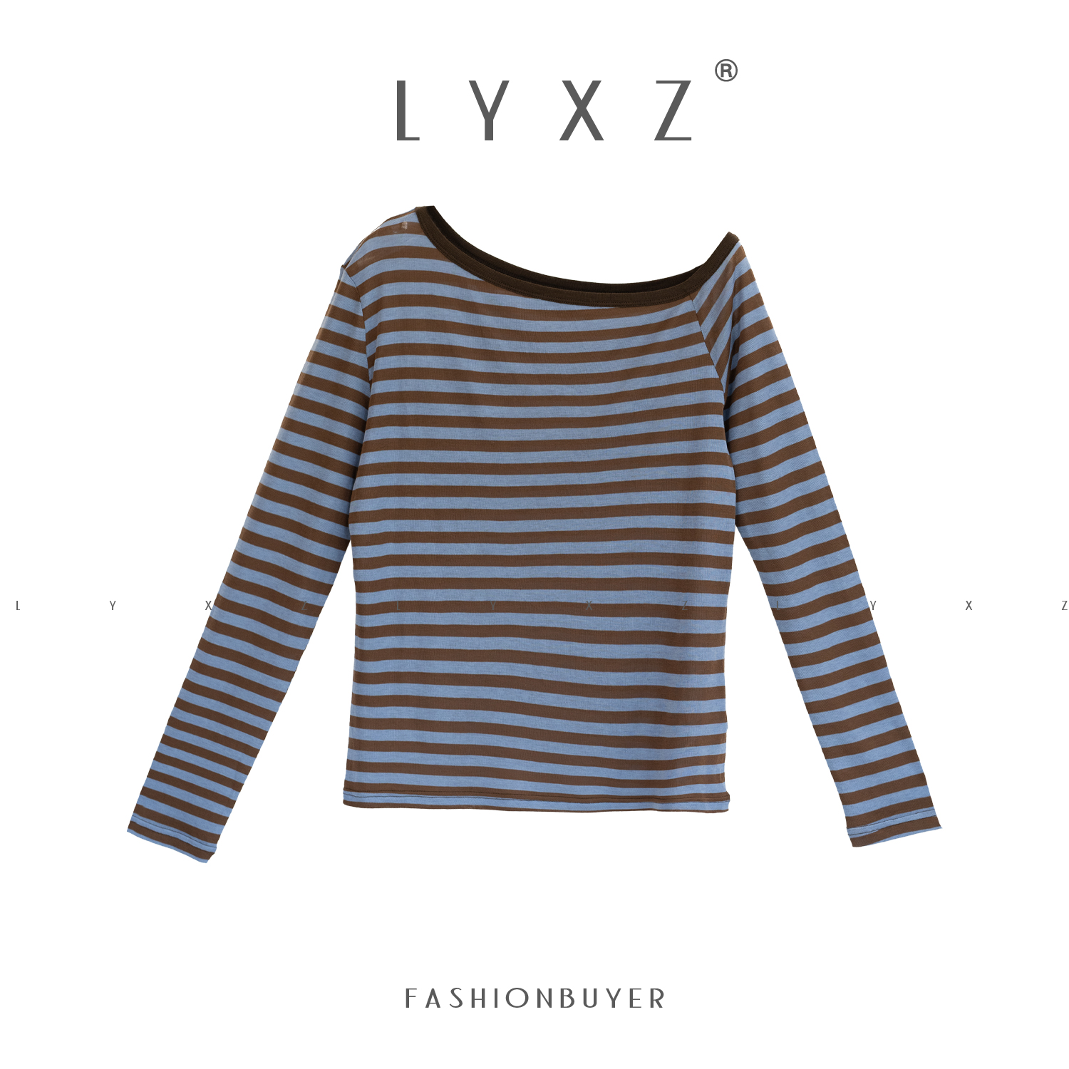 LYXZ x 大小与【昔日旧梦】新款女装长袖百搭风条纹T恤上衣80032