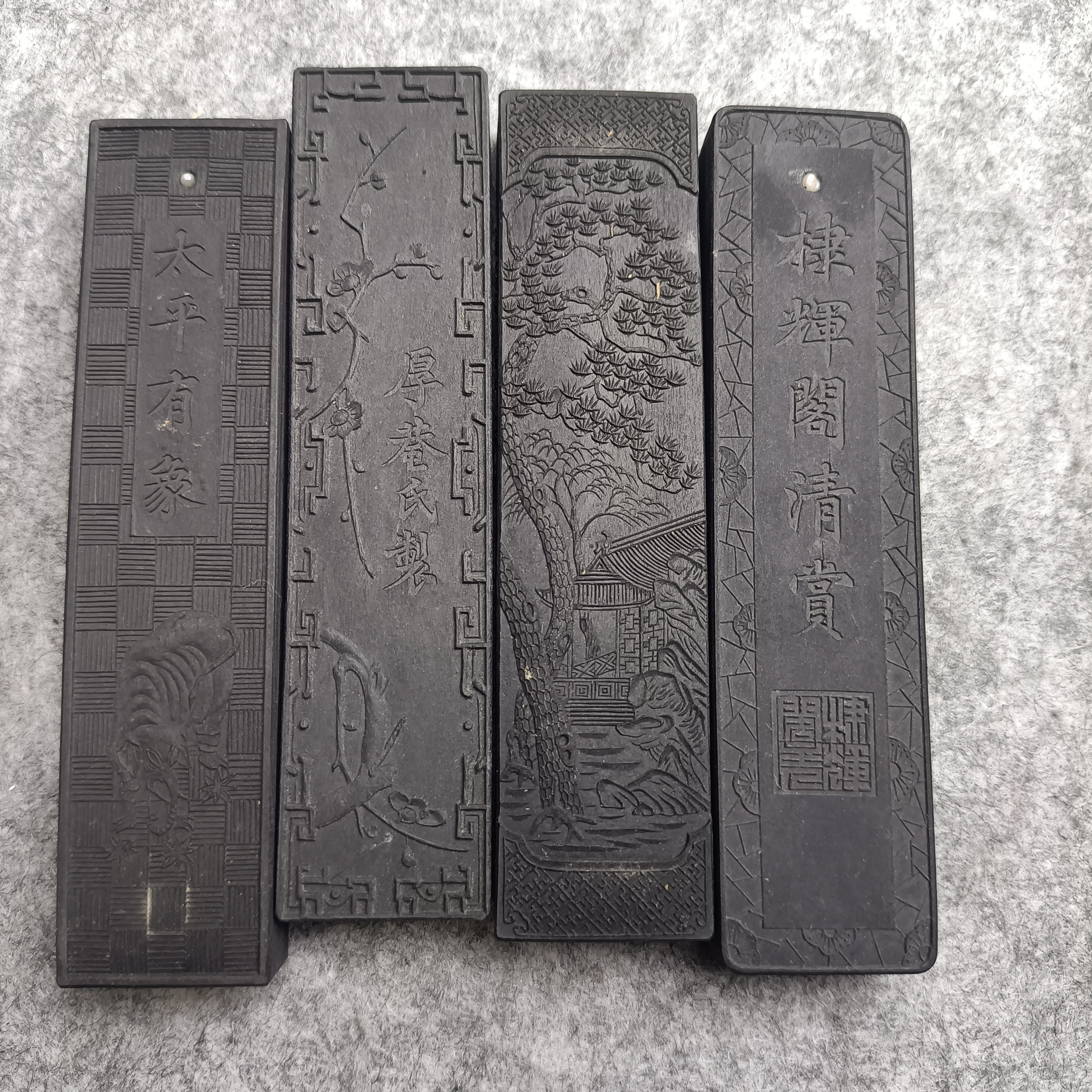 文房四宝笔墨纸砚书法书画专用墨块老徽墨墨条带顶珠油烟墨松烟墨