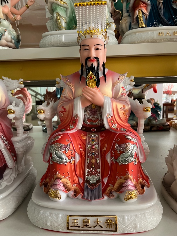 汉白玉玉皇大帝王母娘娘神像玉帝王母家用供奉摆件12寸16寸19寸