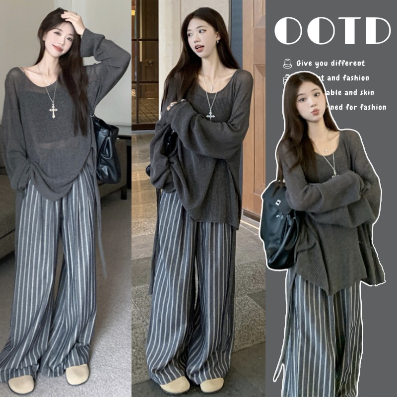 孕妇装2026春秋新款时尚洋气慵懒风针织宽松显瘦百搭孕妇针织上衣