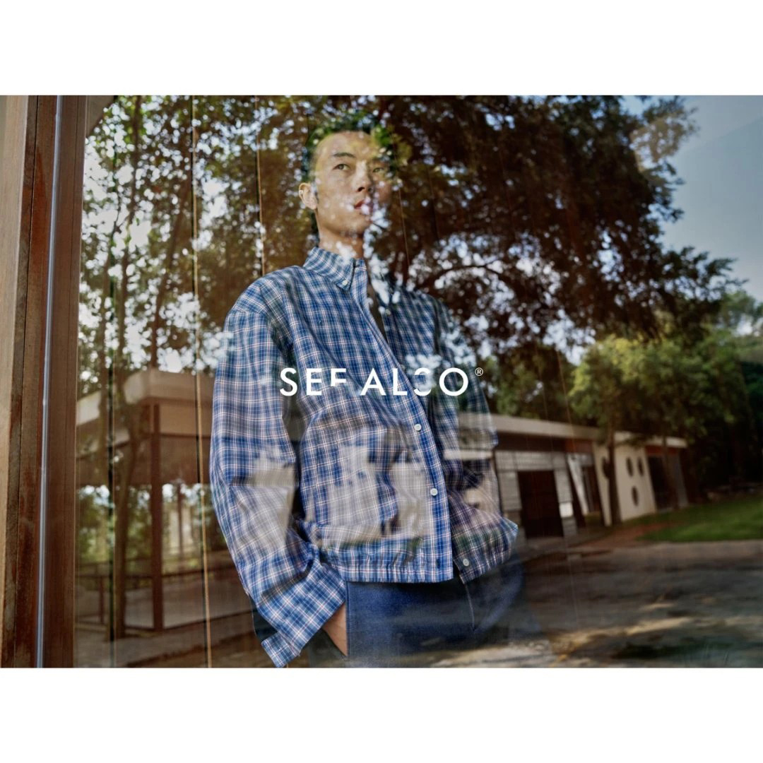 SEF AISO『25早秋niuniu系列』新贵感复古松弛极简轻薄格纹翻领衬衫