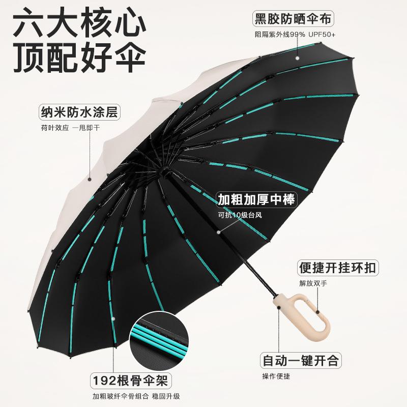 双龙骨抗风暴雨伞高级感大号多加大加厚加大加固加厚全自动雨伞