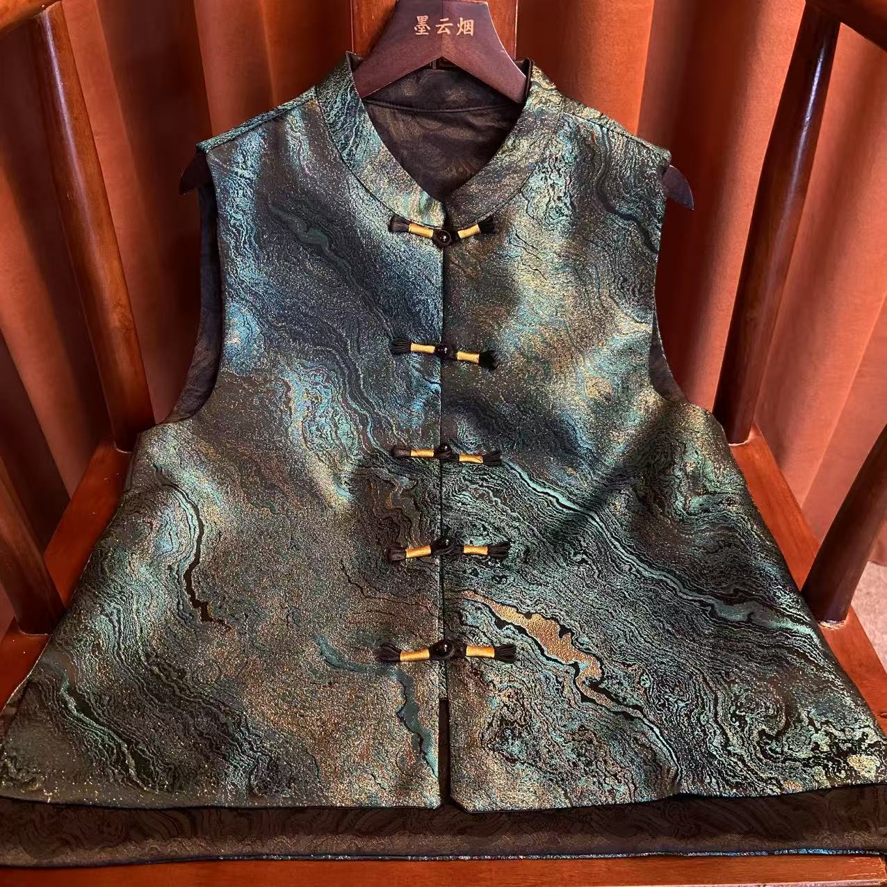 墨染【玉阙】新中式夏季马甲国风提花马甲新国风宽松百搭休闲上衣女