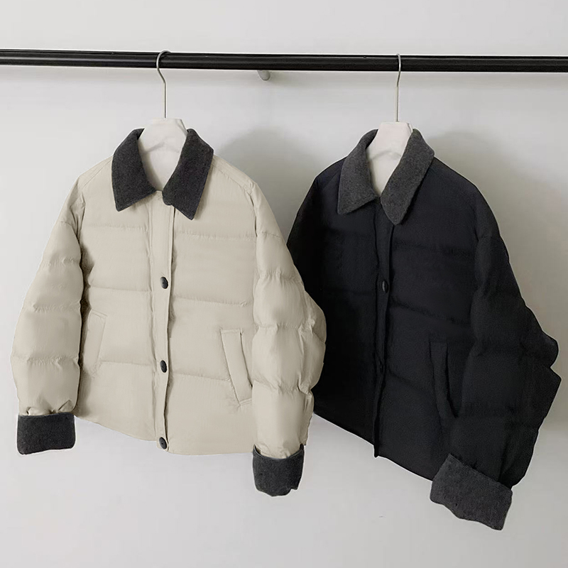 毛呢领棉服女冬2025新款时尚加厚保暖棉衣外套夹棉面包服通M2-*5