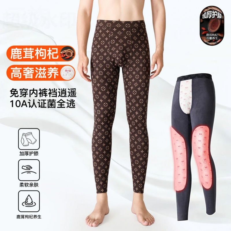 【免穿内裤】老花男士保暖裤加绒秋冬鹿茸枸杞滑溜溜芭比裤大码