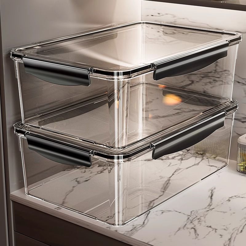 保鲜盒食品级冰箱收纳盒透明密封盒冷冻食物泡菜水果大容量整理盒