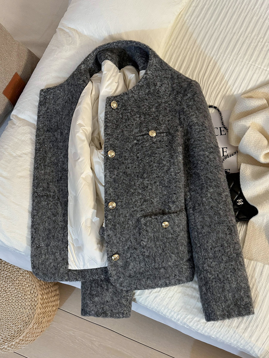 新保暖厚款短款加厚毛呢外套百搭长袖千金风小香风常规