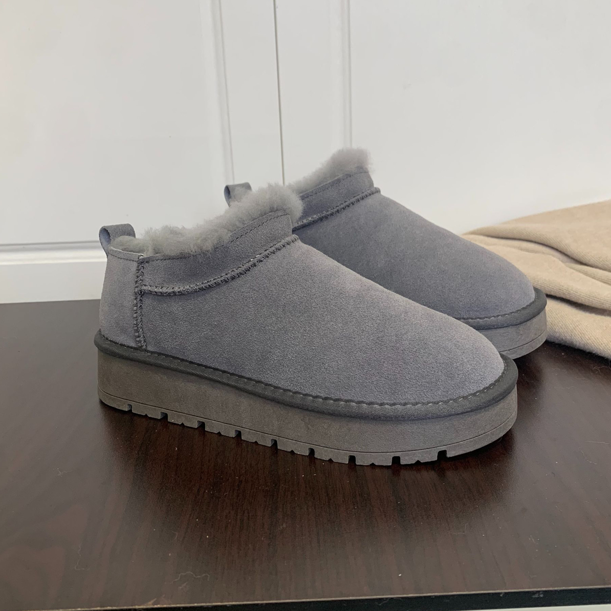 防滑保暖短筒耐磨增高厚款时尚雪地靴女鞋冬季短靴皮毛一体矮筒鞋