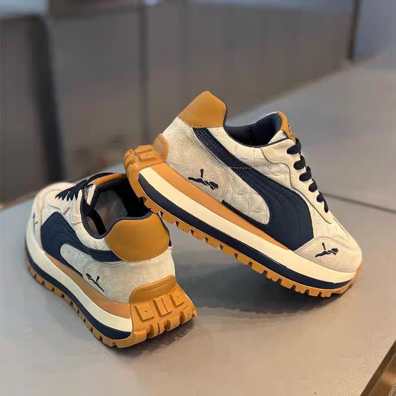 欧洲站男鞋2025秋冬季新款运动休闲老爹鞋男士复古厚底增高阿甘鞋