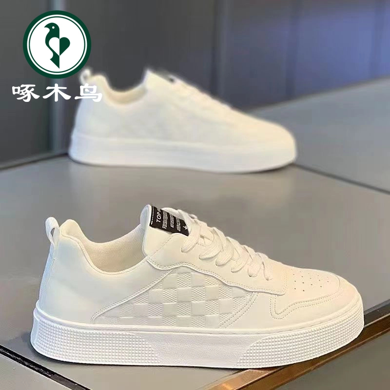 【正品】啄木鸟小白鞋男鞋新款百搭增高透气休闲工作板鞋网红男款鞋