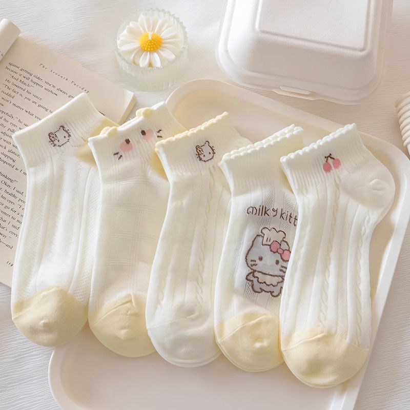 袜子女浅口防臭短筒袜薄款夏季女短袜夏士白色袜子春夏短筒男款