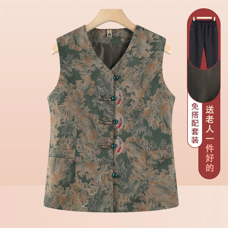 中老年人春装女奶奶马甲外套老人女款坎肩老太太衣服妈妈马夹新款