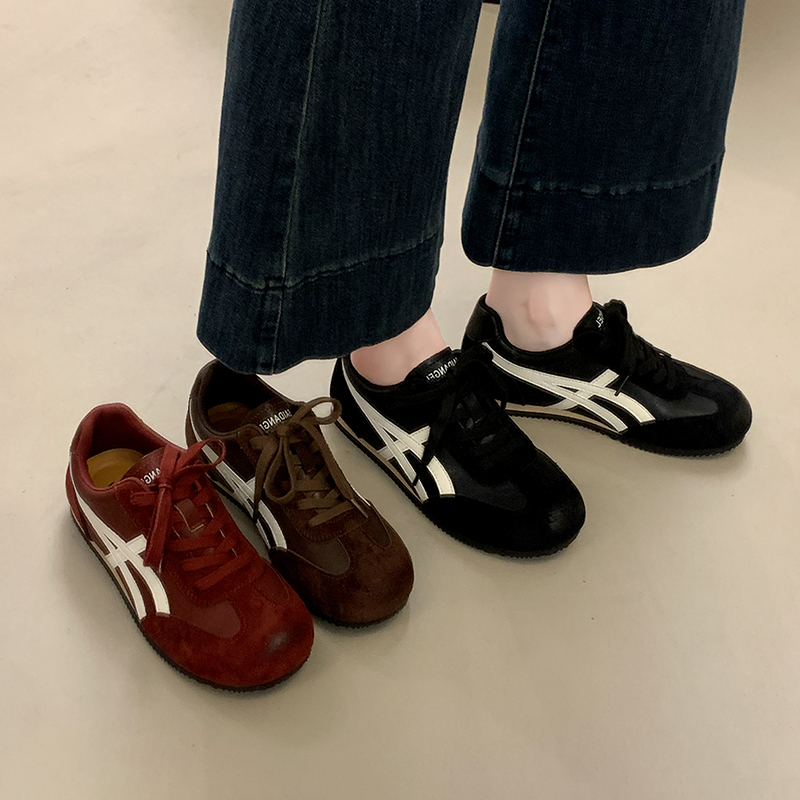 德训鞋女款2025新款爆款秋季超火百搭软底运动鞋红色板鞋阿甘鞋子