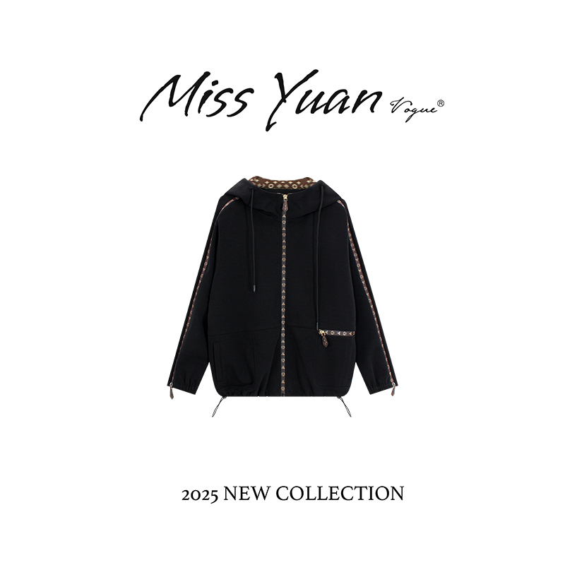 M.Y媛总 2025冬新款时尚百搭气质设计感连帽外套MY2239D