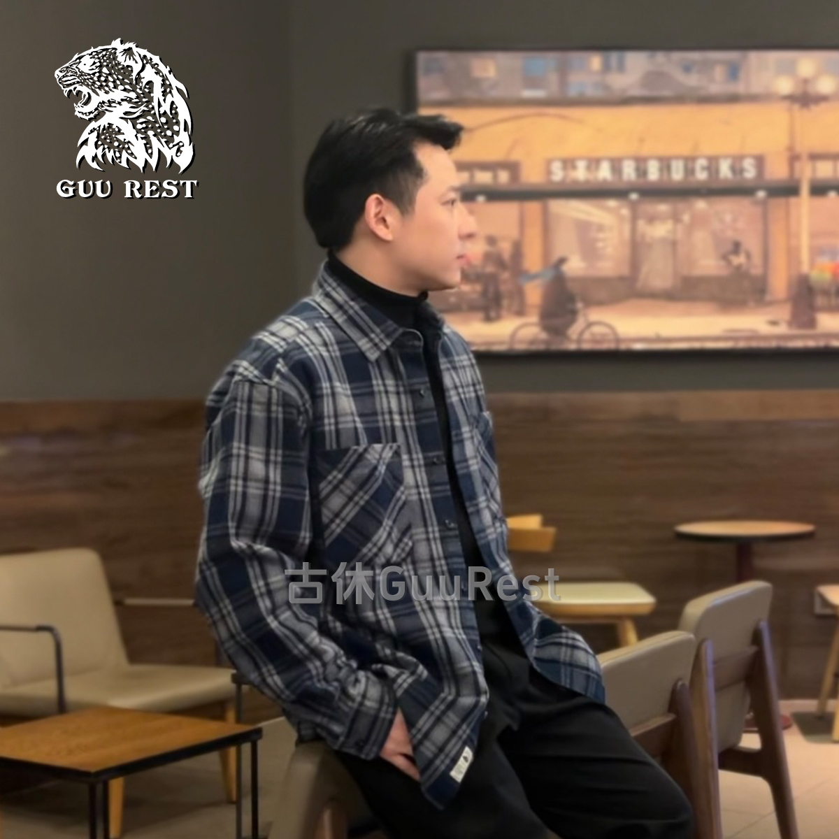 长袖格子衬衫春秋纯棉男士重磅美式复古休闲百搭Z206宽松透气衬衣