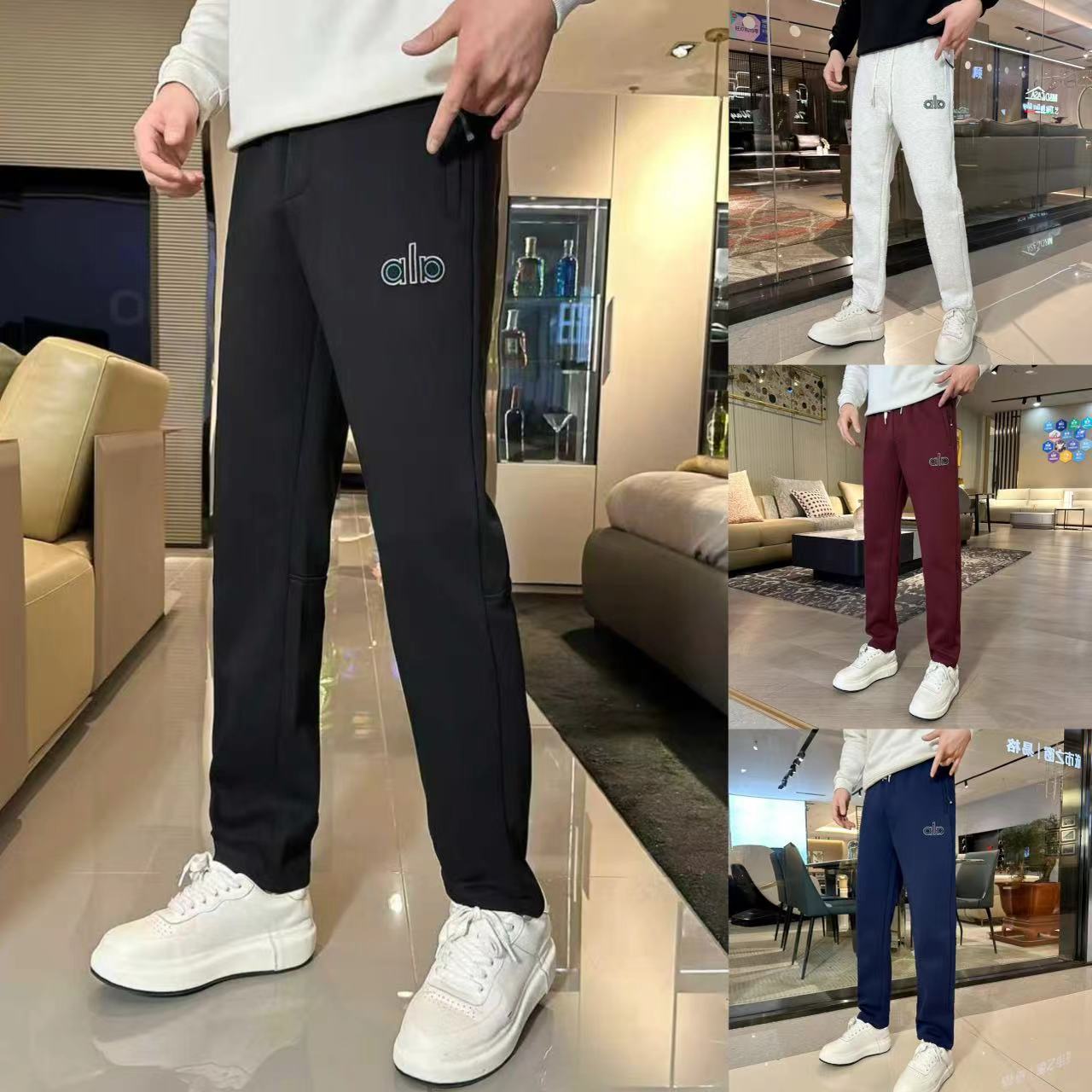 【法国轻奢】男士秋冬季裤子刺绣修身小脚潮流休闲卫裤