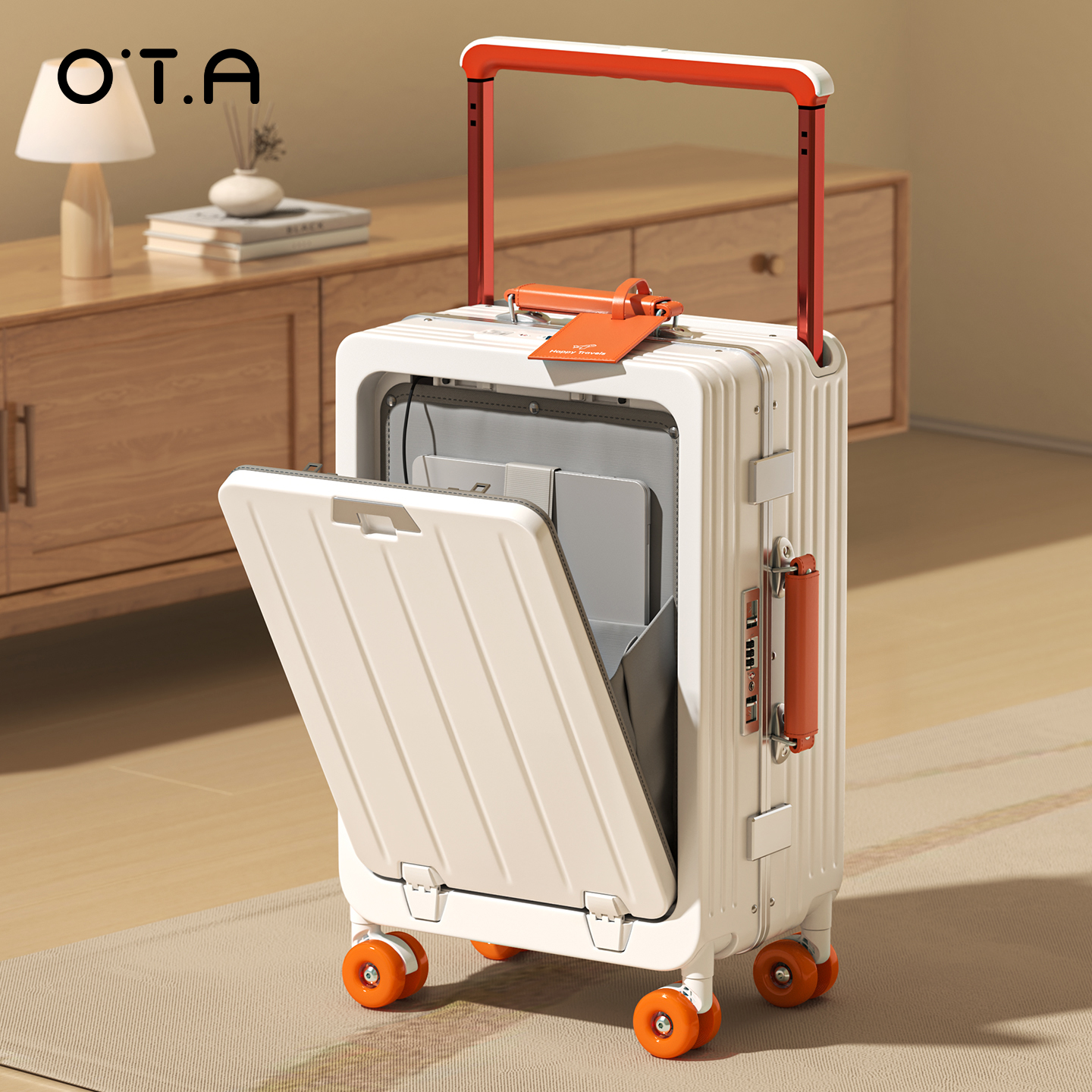 OTA多功能溜冰轮20寸登机箱宽拉杆箱大容量前宽行李箱推荐