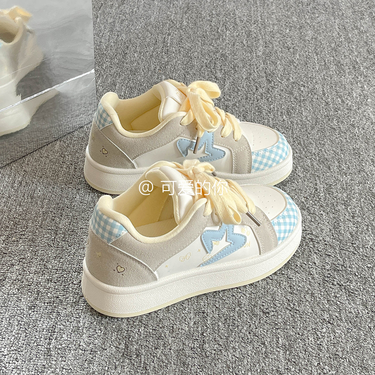 原创小众设计可爱板鞋女款秋季新款2025爆款厚底小白鞋百搭面包鞋