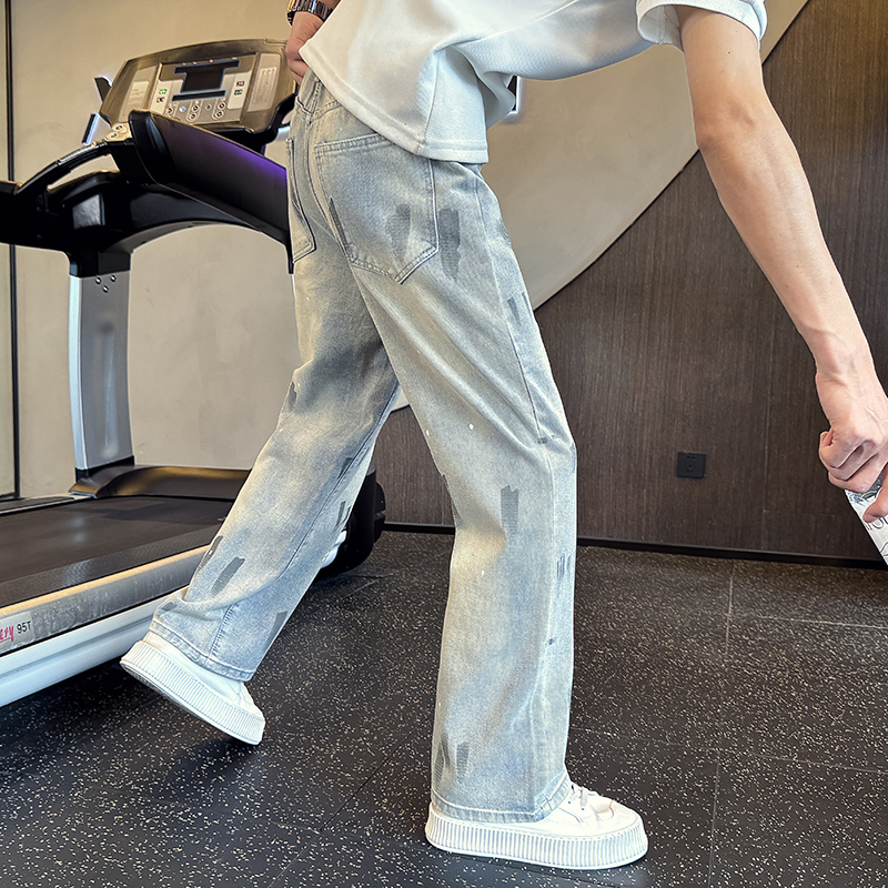 复古直筒牛仔裤男款潮流宽松微喇裤痞帅男裤夏季2025新款休闲裤子
