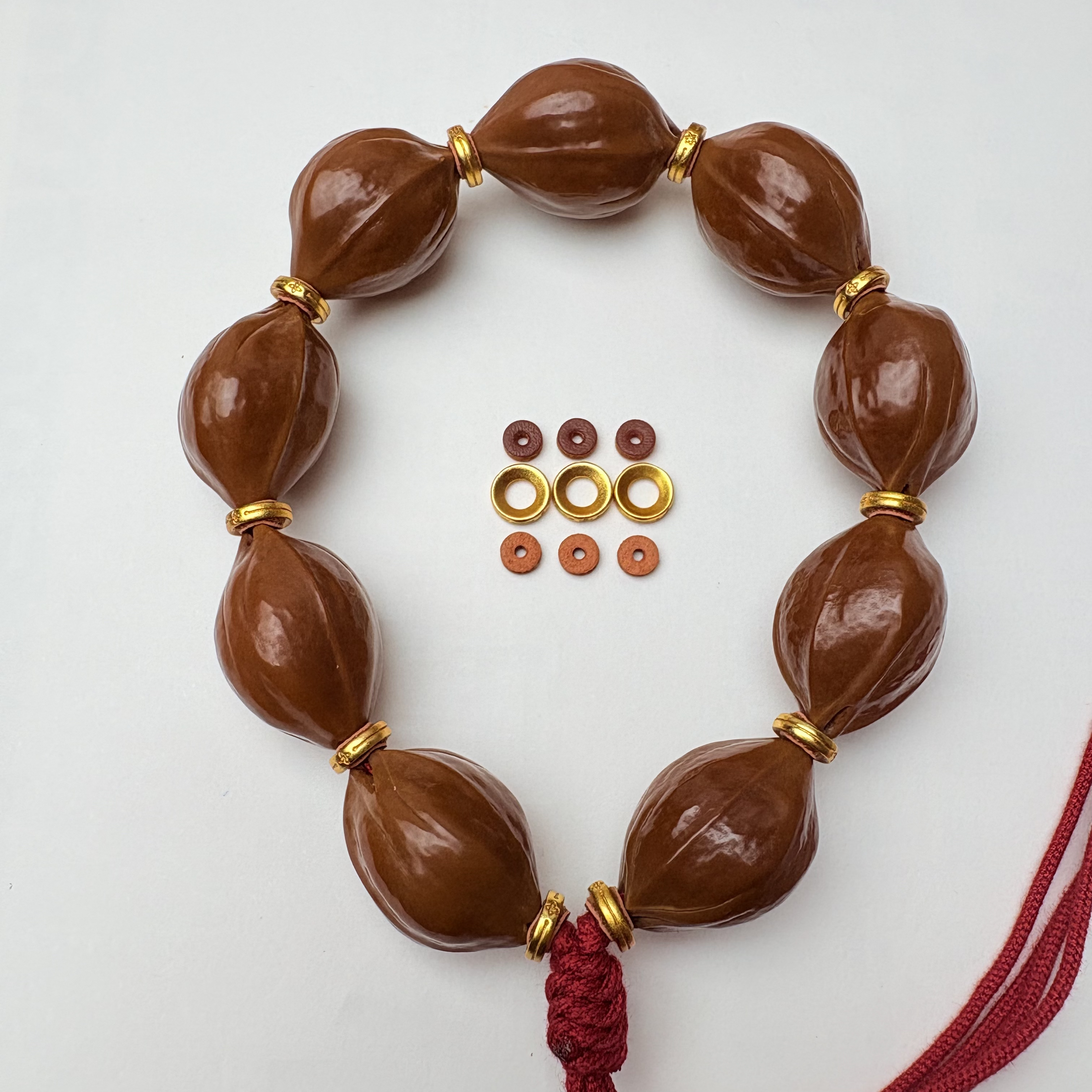 皮包金色隔片金色防磨损 橄榄核梅林铁核隔片文玩DIY配饰垫片