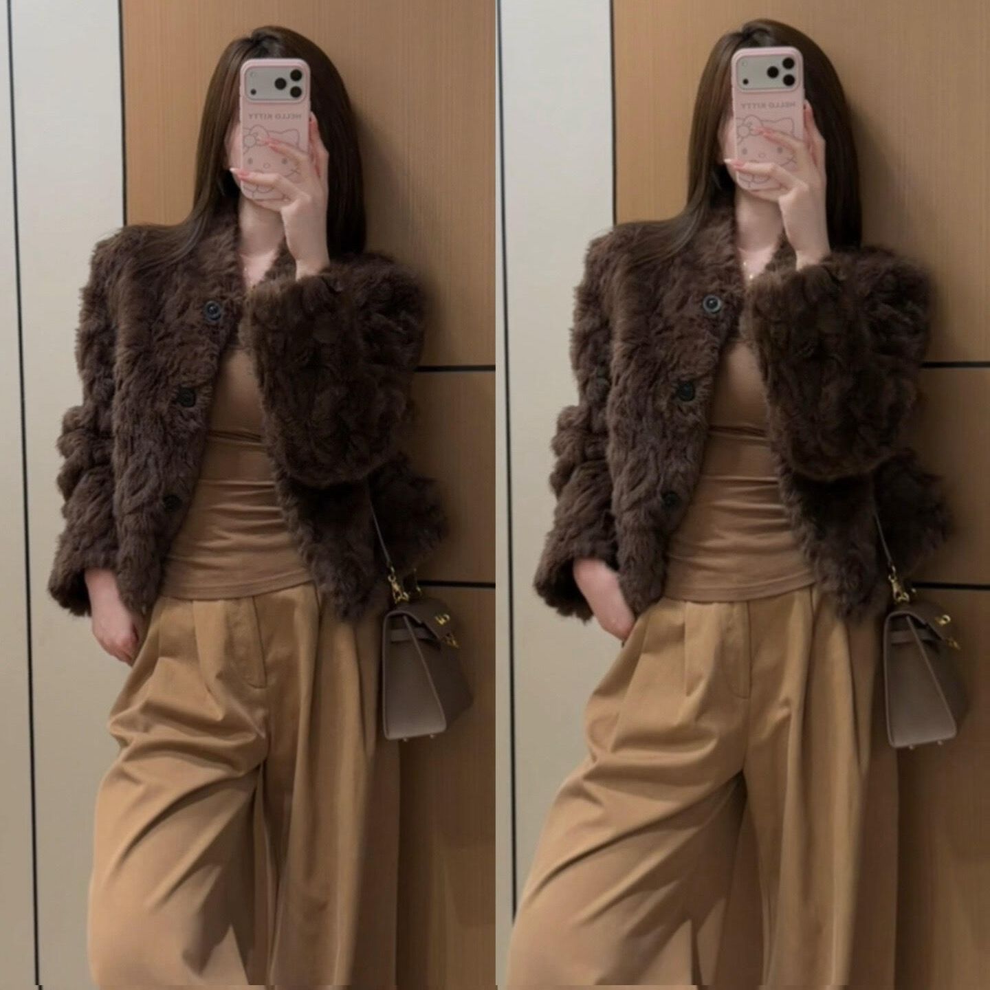 高级感2025秋冬新款环保花狐毛毛外套女皮毛一体大衣短款气质韩版