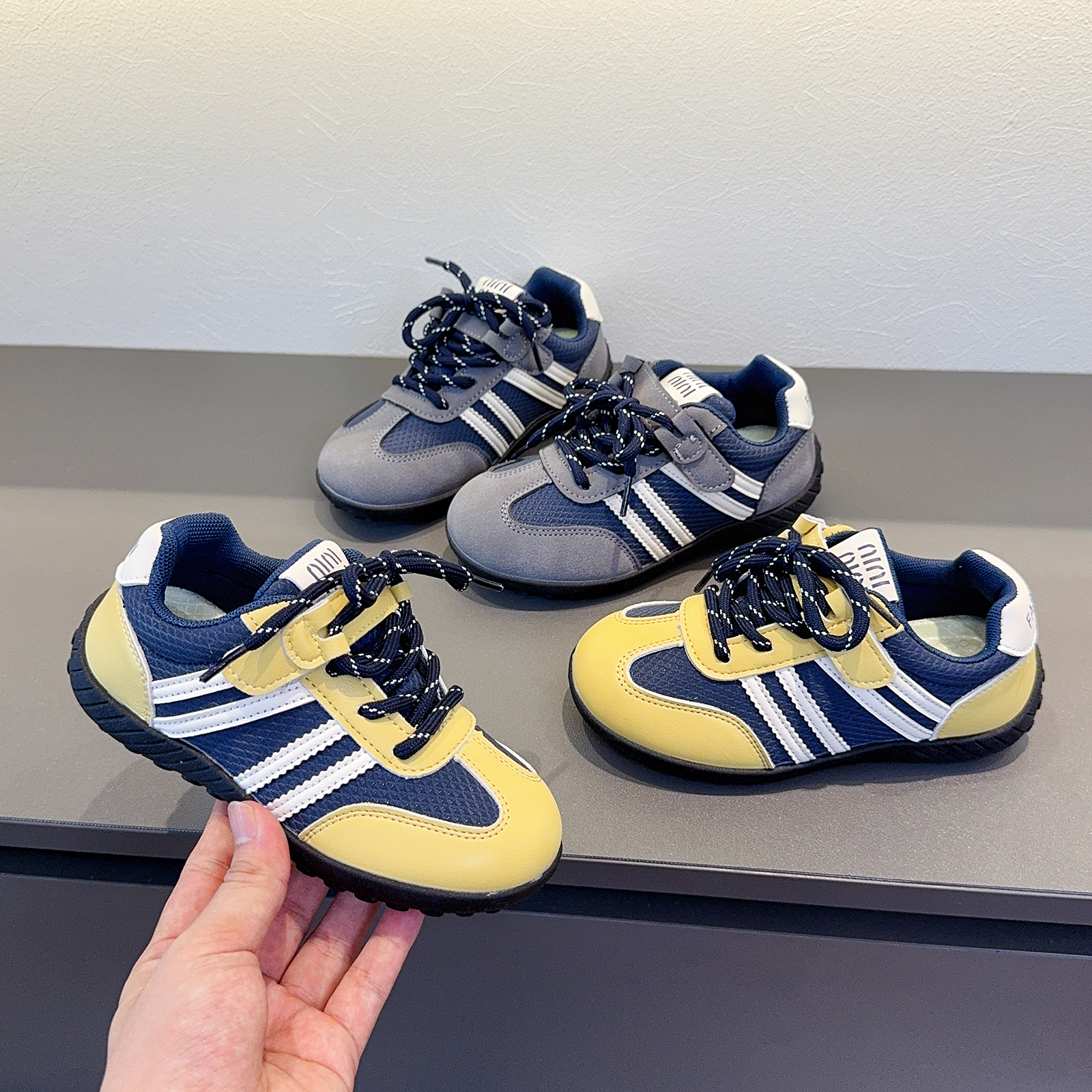 美式潮款儿童德训鞋2025秋冬款男童运动鞋轻便休闲女童低帮板鞋潮