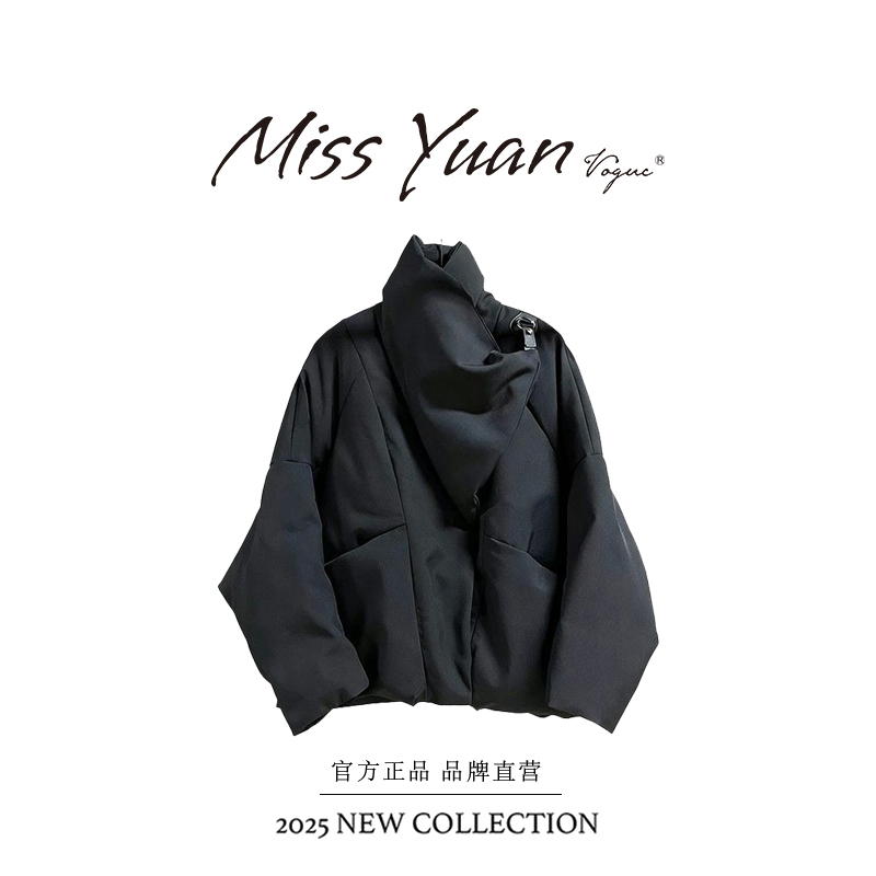M.Y 媛总 老钱风翻领短款羽绒服冬季韩版宽松90白鸭绒超好看外套