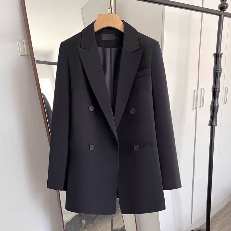 胖妹mm网红炸街百搭西服2025春秋大码宽松休闲中长款小西装外套女
