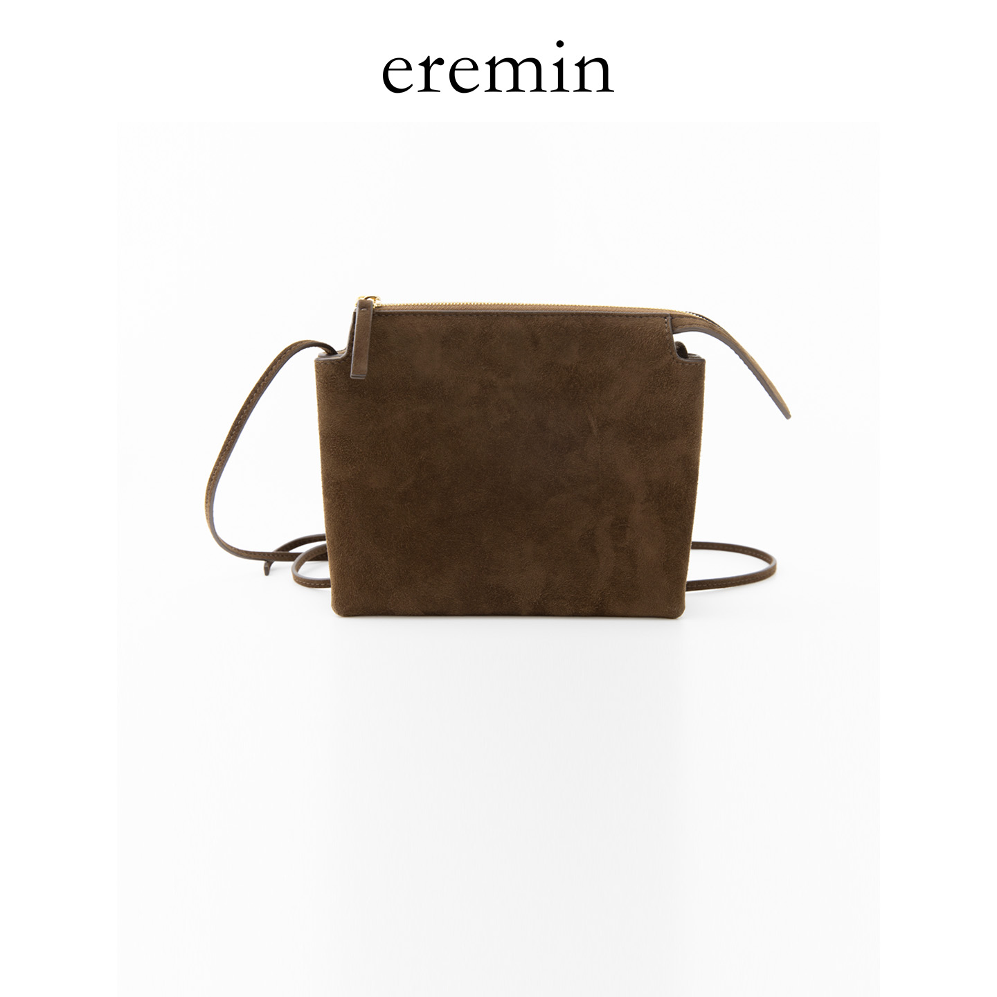 Min row风经典双层方块手机包真皮单肩斜挎包