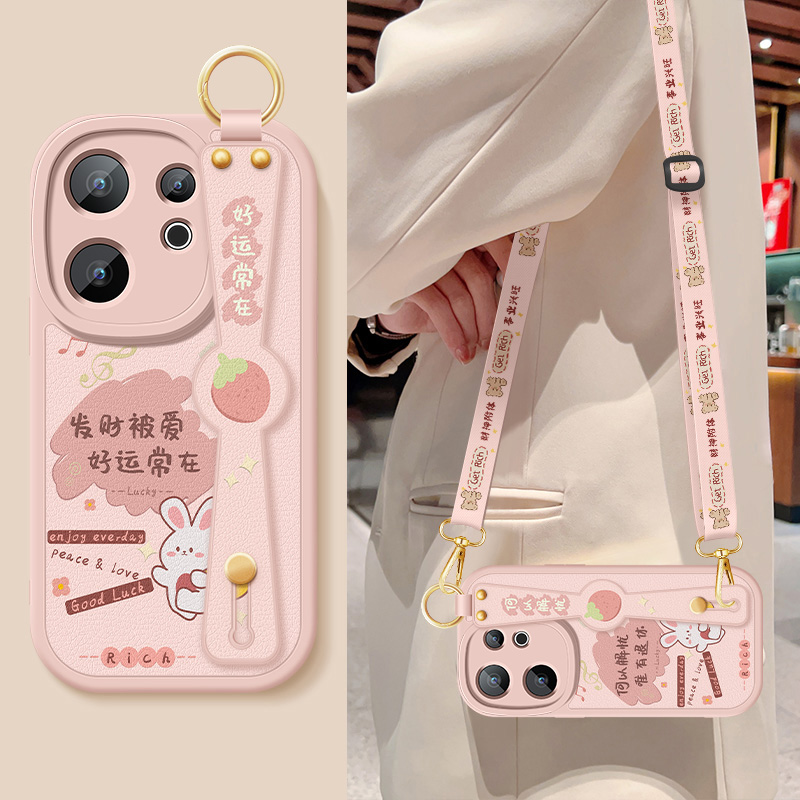 好运常在适用vivos30手机壳新款s30promini腕带小羊皮斜挎保护套