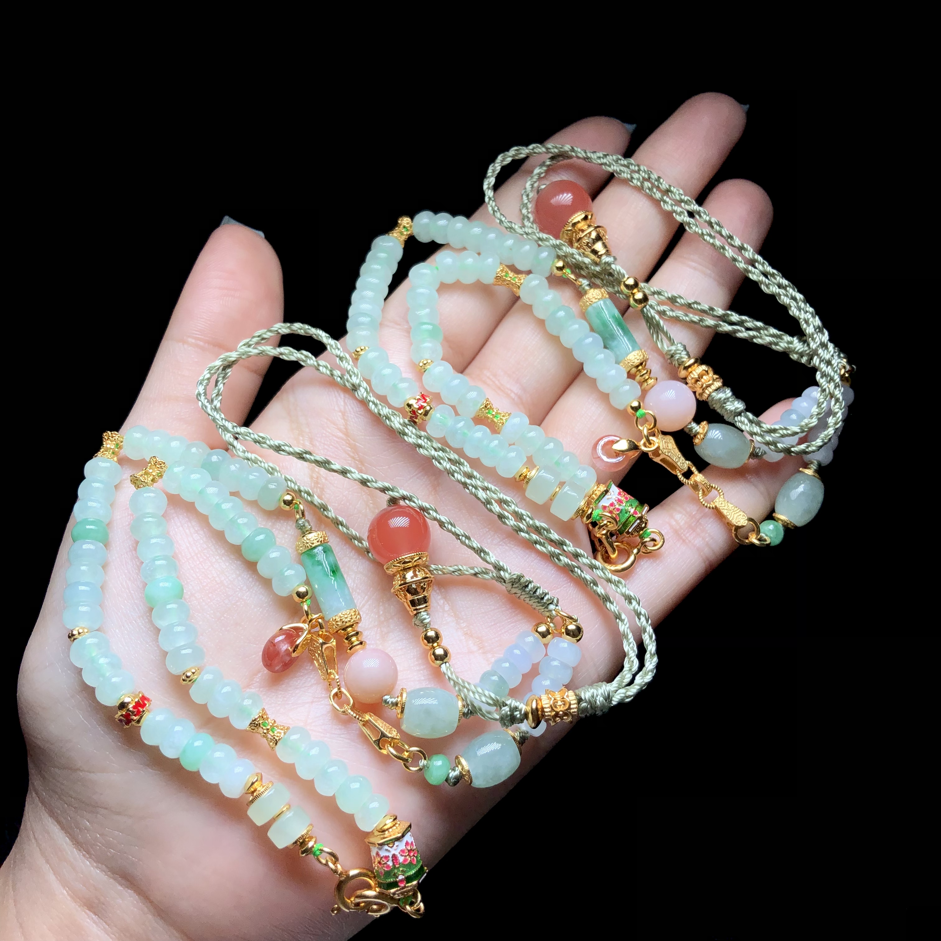 【云上叙】翡翠DIY项链-多样性发一件-5×3mm-V32977-M（甄选）