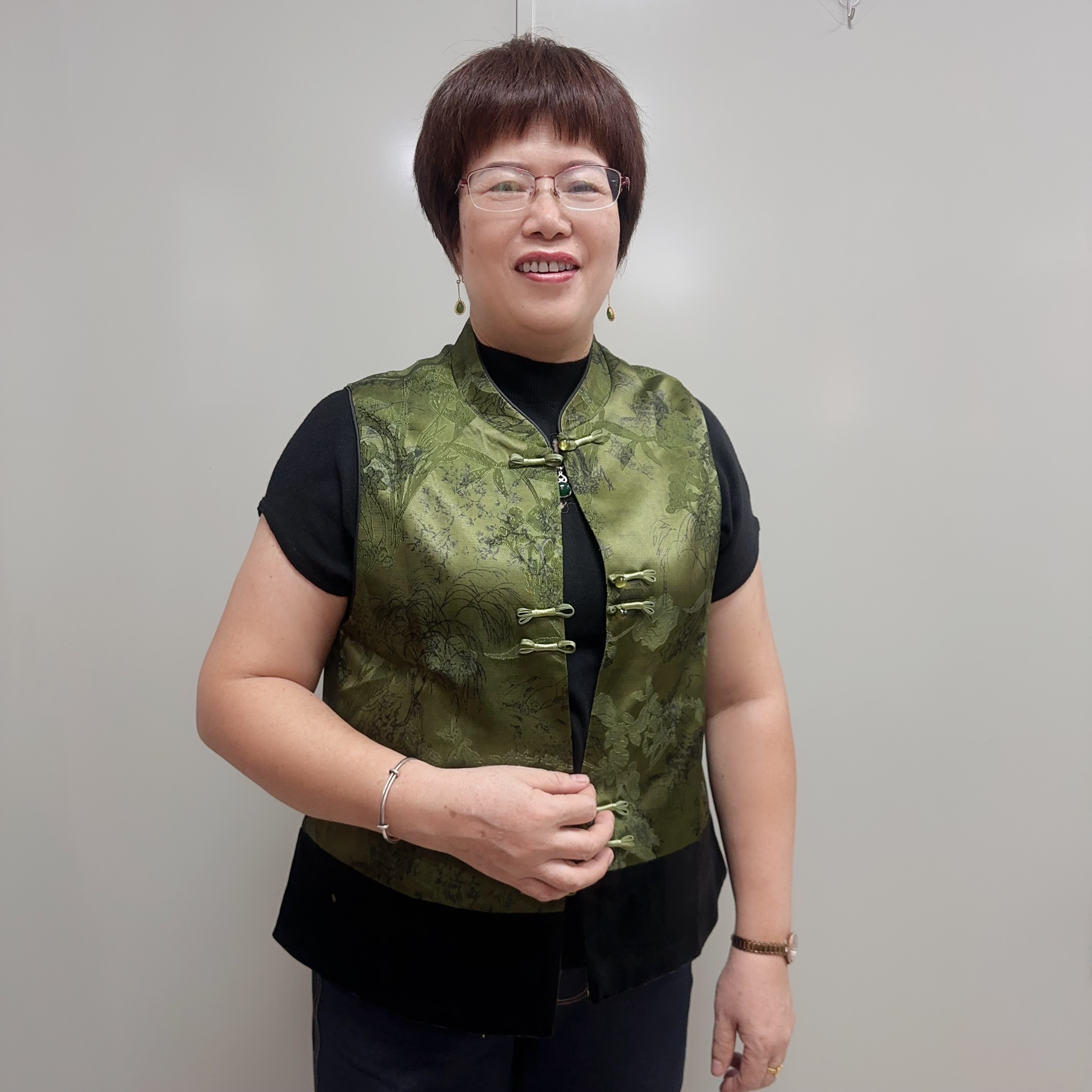 新中式中老年女装提花拼接民族风气质马甲25c28