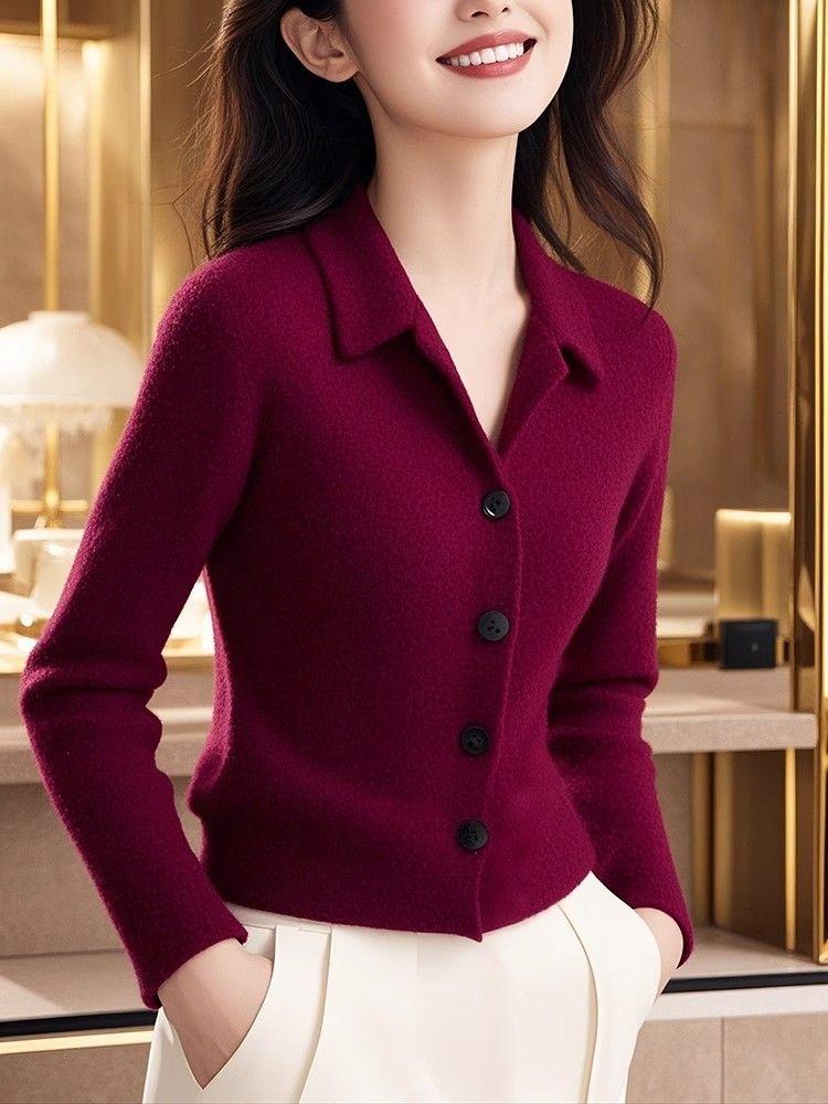 4043毛衣女秋冬针织衫女百搭精致上衣外穿打底毛衣慵懒版上衣开衫