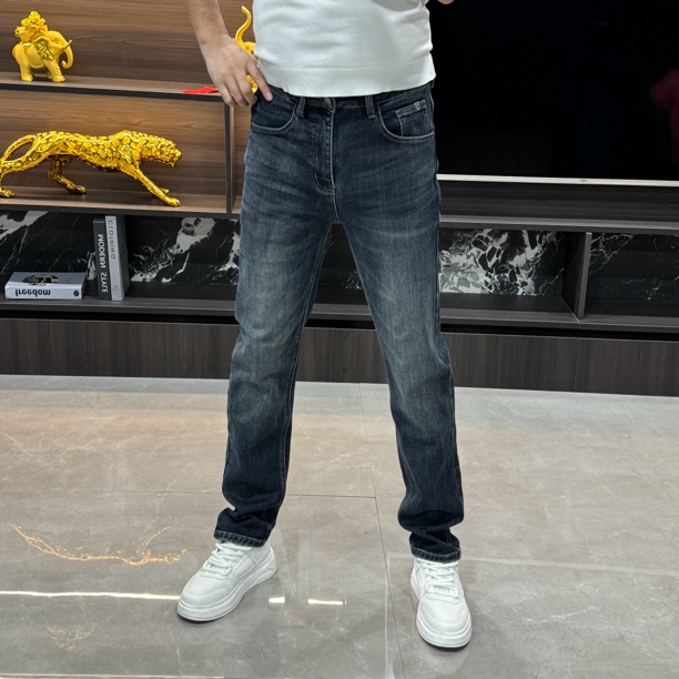 99022-秋冬男士加绒高品质时尚欧货修身小直脚牛仔裤