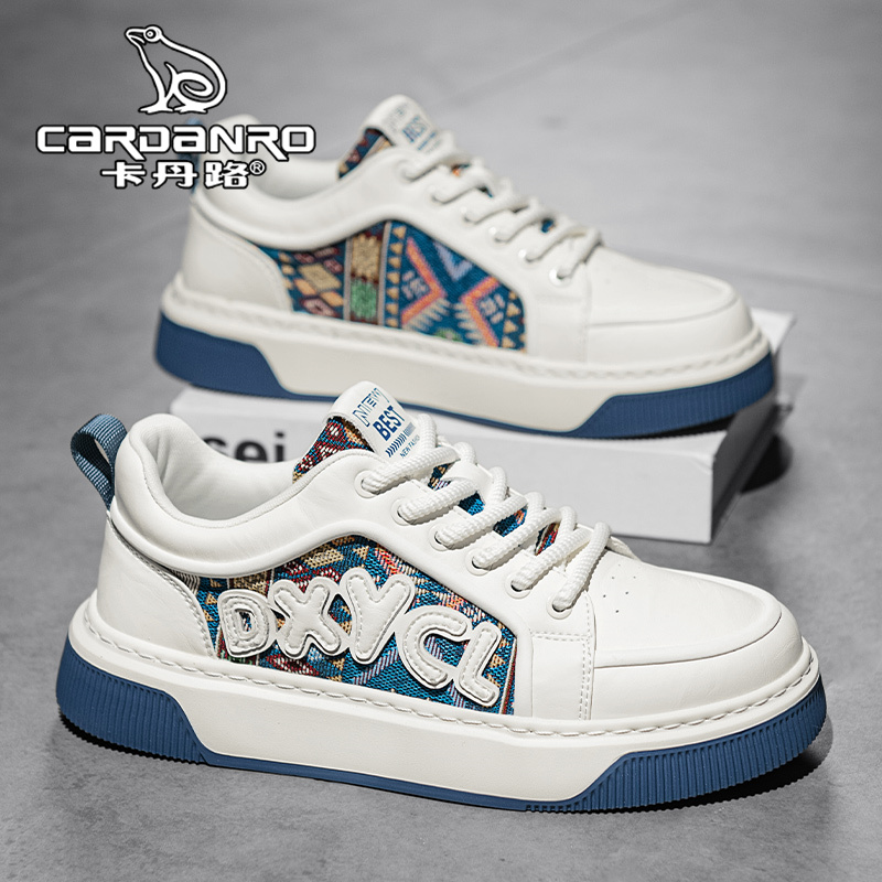 意大利卡丹路男鞋冬季高级感休闲板鞋青少年小众原创厚底小白潮鞋