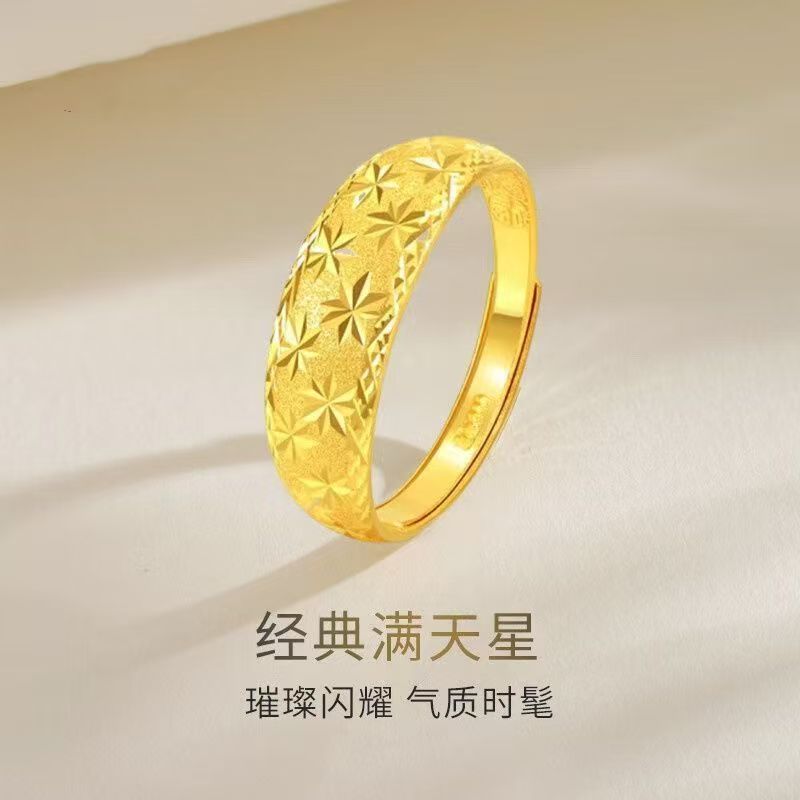纯铜戒指 民族风妈妈戒指满天星时尚【高档】气质高级感活口女款