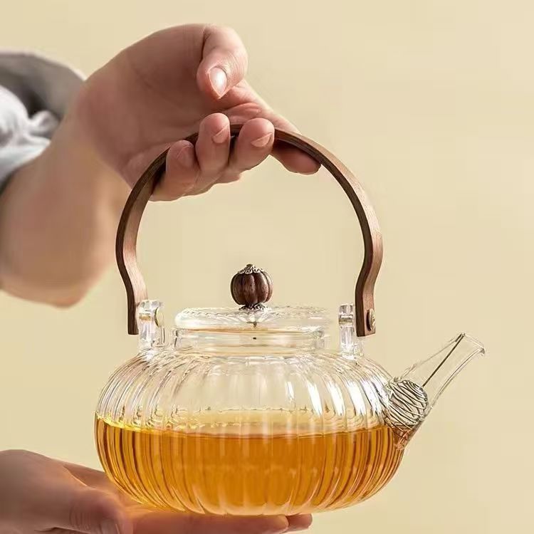 玻璃提梁壶电陶炉南瓜煮茶壶耐高温煮茶热茶壶家用泡茶养生壶