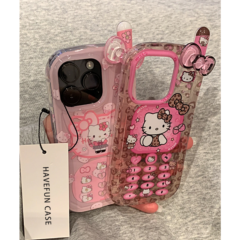 雅天立凯蒂蝴蝶结适用苹果16iPhone15promax创意17大哥大手机壳14