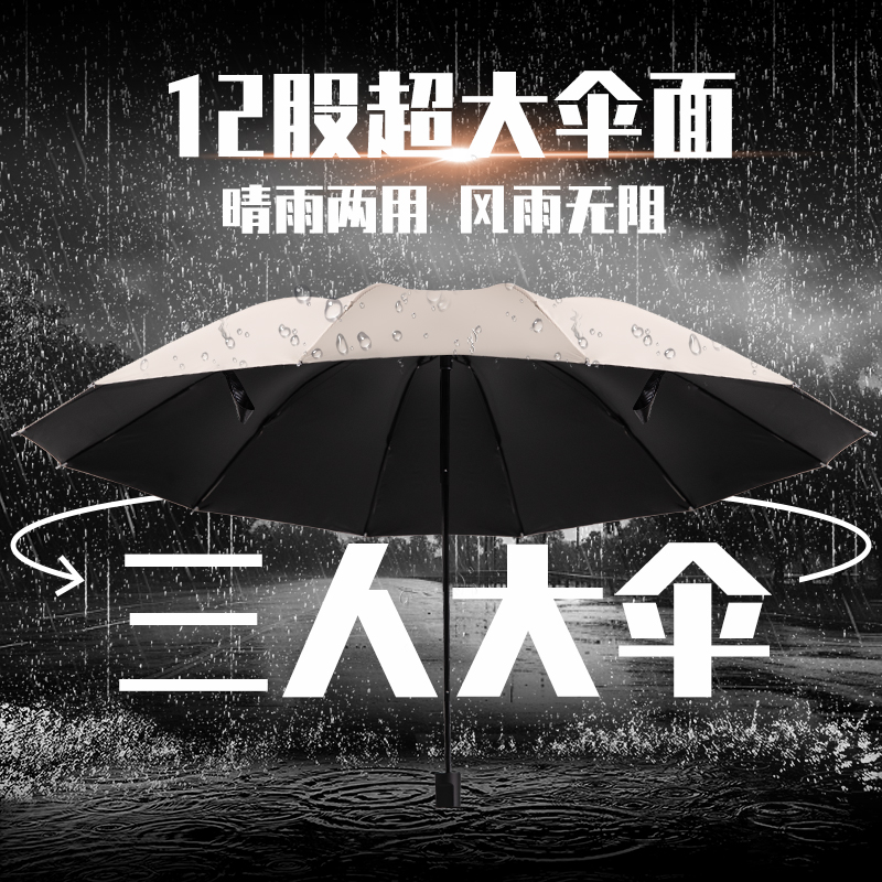 【晴之缘】大号折叠雨伞防暴雨加大加厚加固抗风手动加粗遮阳伞学生