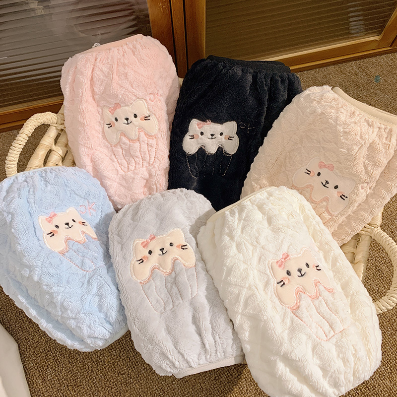 可爱百搭袖套秋冬羽绒服工作防脏卡通护袖成人学生防污套袖中款袖