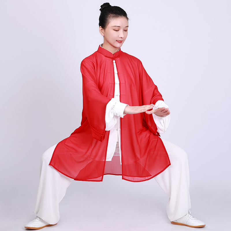 小和山太极服女新款洋气比赛表演太极拳练功服装男刺绣披纱春夏季