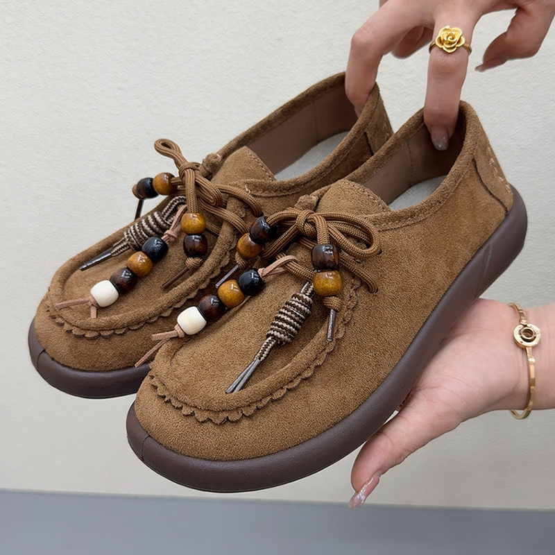 复古勃肯鞋秋季新款老北京布鞋透气软底乐福鞋明星同款休闲袋鼠鞋