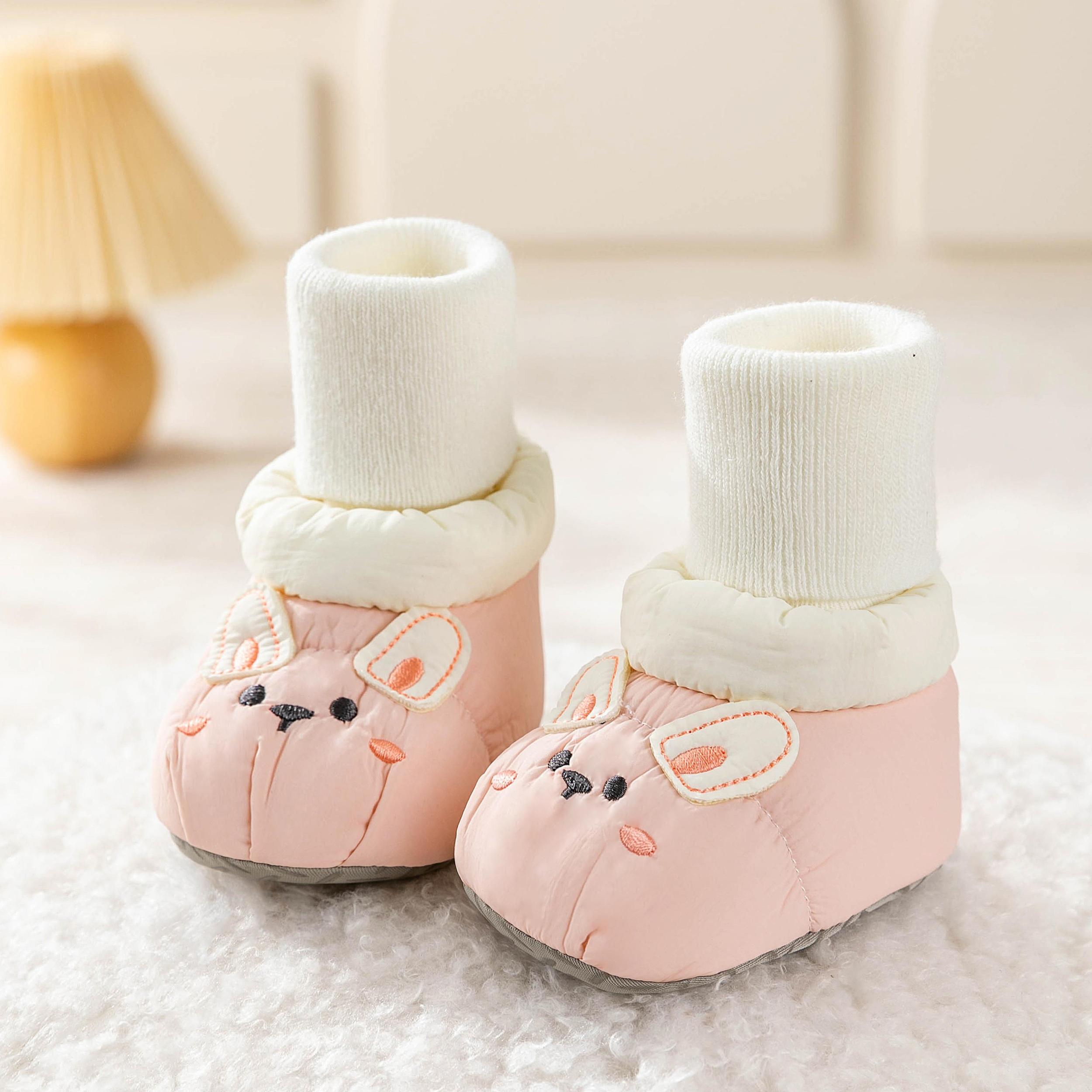 冬款加绒宝宝鞋0-12个月软底防滑防掉婴幼儿步前棉鞋