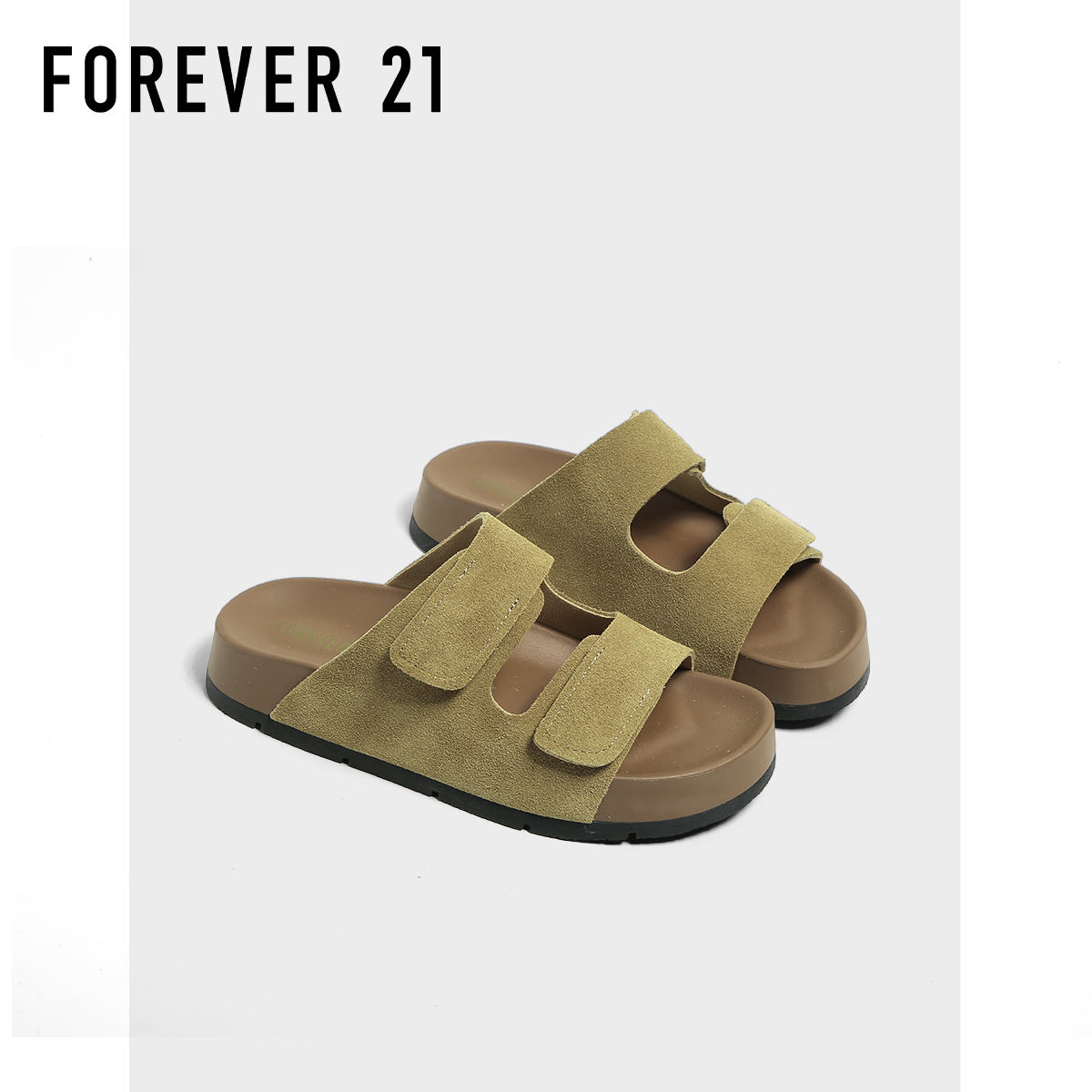 F21勃肯鞋2025夏季新款女可外穿厚底增高耐磨休闲沙滩凉拖鞋