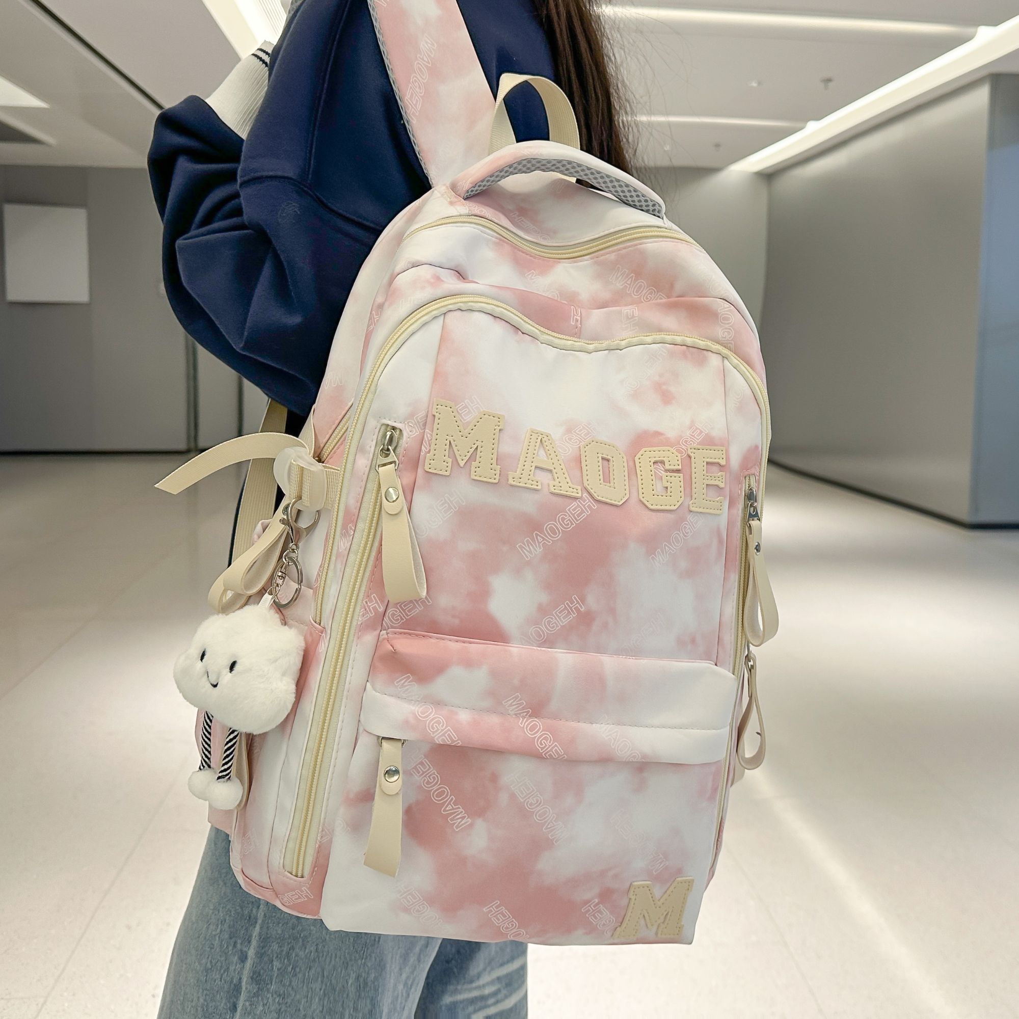 扎染书包女初中高中大学生ins小众百搭双肩包大容量休闲旅行男