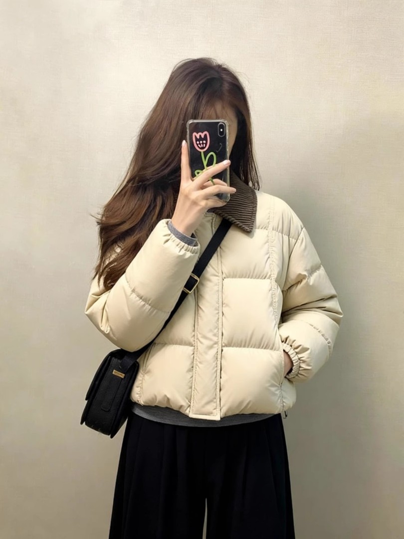 2025巨好看的翻领棉服短款女冬小个子洋气独特别致小棉袄厚外套女