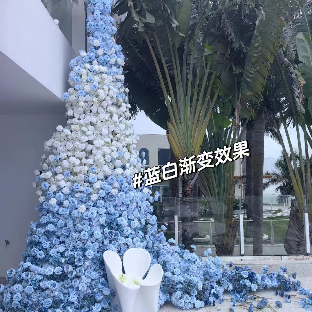 仿真花高级感逼真玫瑰花花墙瀑布背景打卡布置拍照瀑布仿真花