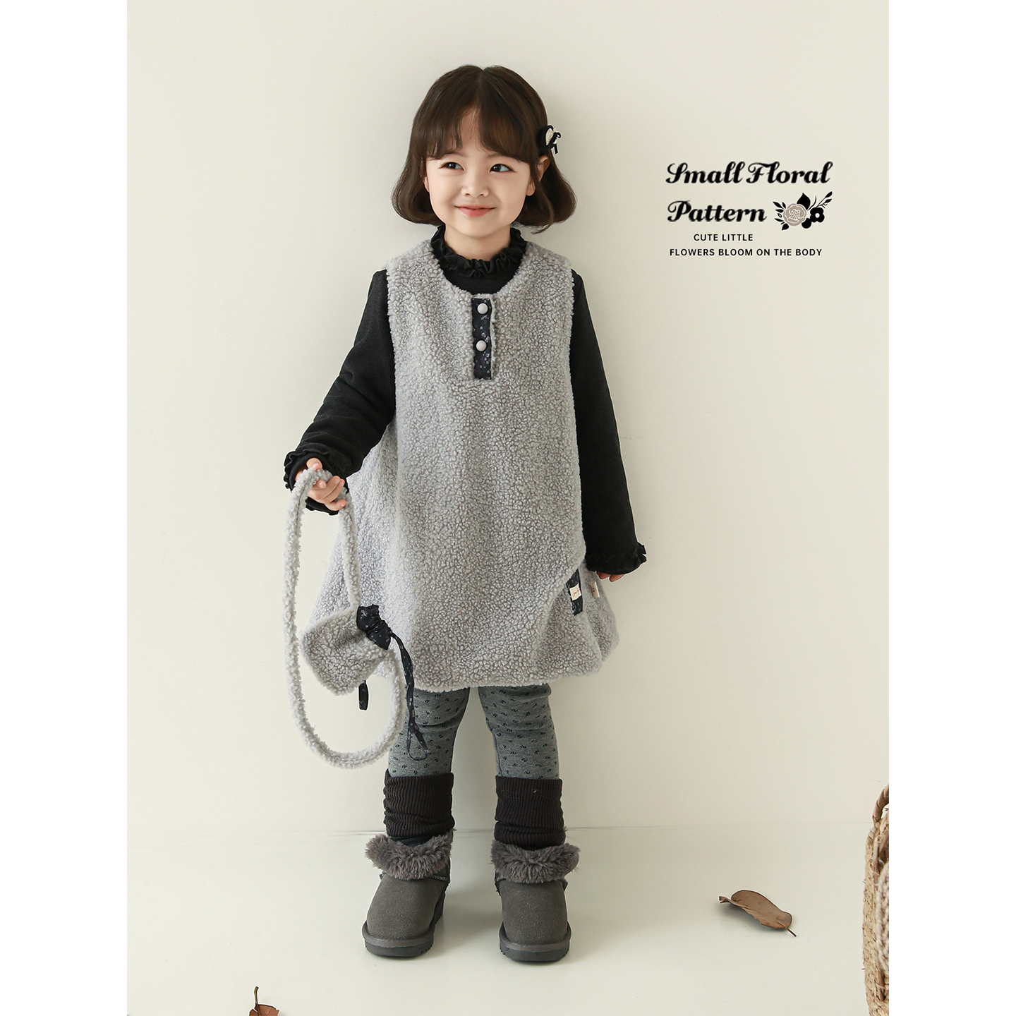 YOEHYAUL/幼悠【温柔暖冬】冬肆波加厚秋冬女童童装外穿连衣裙D4757