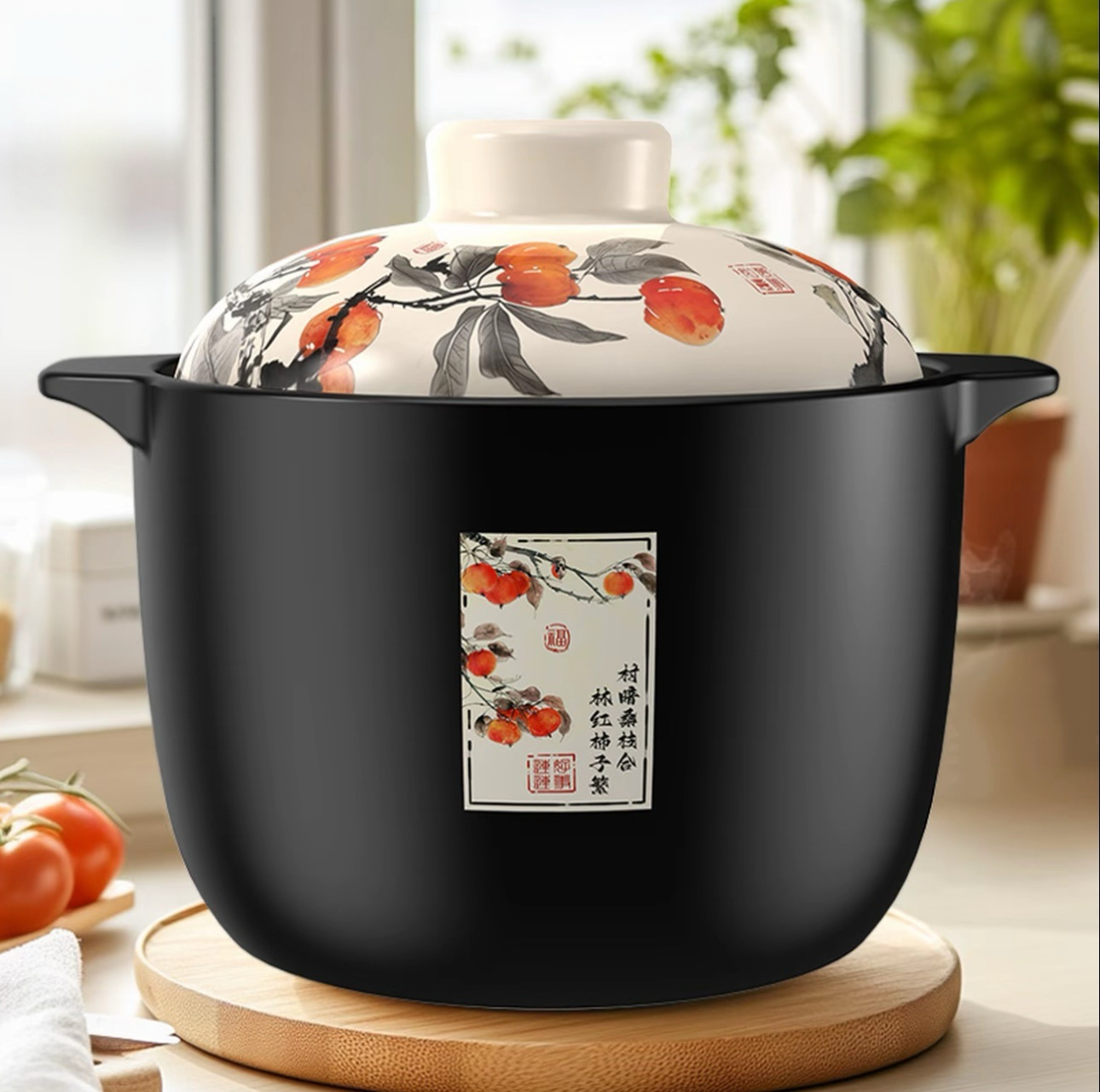 柿柿如意5升耐热陶瓷砂锅煮粥煲汤炖菜焖煲家用明火炖锅汤锅